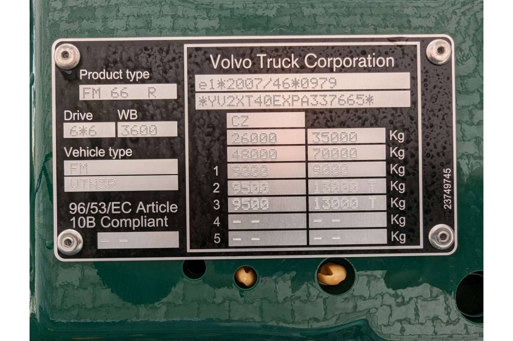 Volvo FMX13 500 6x6 - 3.stranný sklápač